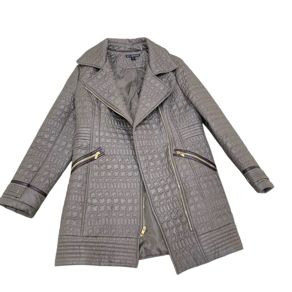 Via Spiga diamond quilted Walker zip up jacket skim latte lightweight medium - Picture 6 of 12